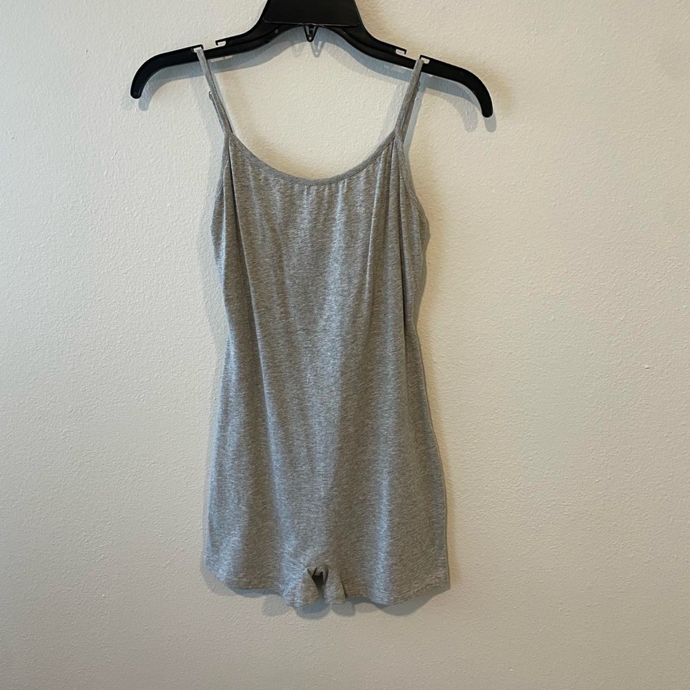 Chic Gray Spaghetti Strap Romper